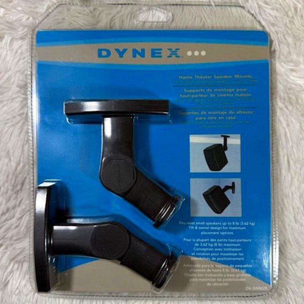 Dynex Home Theater Speaker Mounts Indoor Outdoor Wall or Ceiling DX-SWM2B
